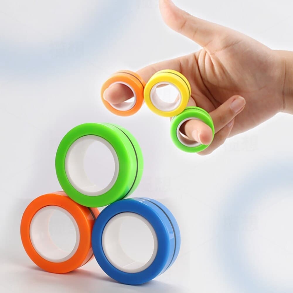 Anéis Magnéticos Anti-Estampados Para Autismo Adhd Ansiedade Alivio Brinquedos