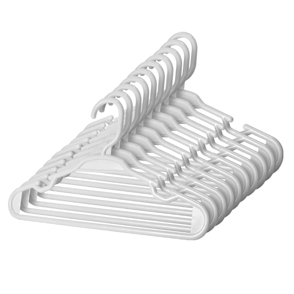 Cabide Infantil Branco 28 cm Para Roupas de Bebê e Criança (30 unidades)