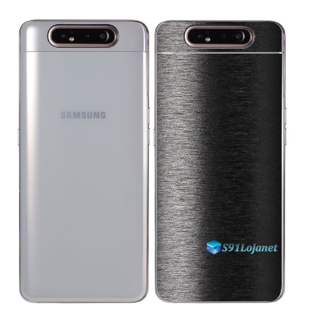 Galaxy A80 Adesivo Skin Película Tras FX Preto Escovado