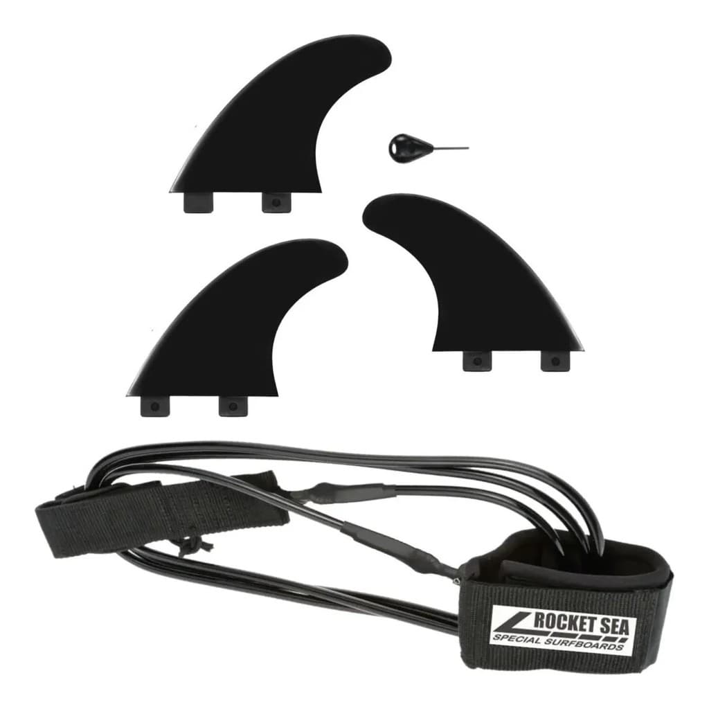 Jogo Quilhas De Encaixe M5+ Leash Rocket Sea 6´ Surf 2 Giradores