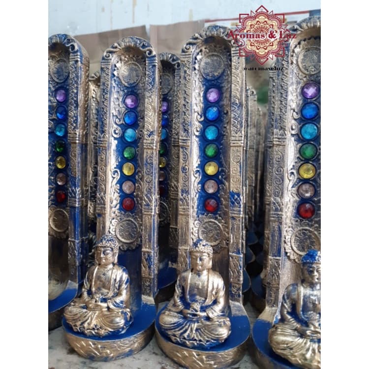 Incensário 7 Chakras Buda - Cor: Azul