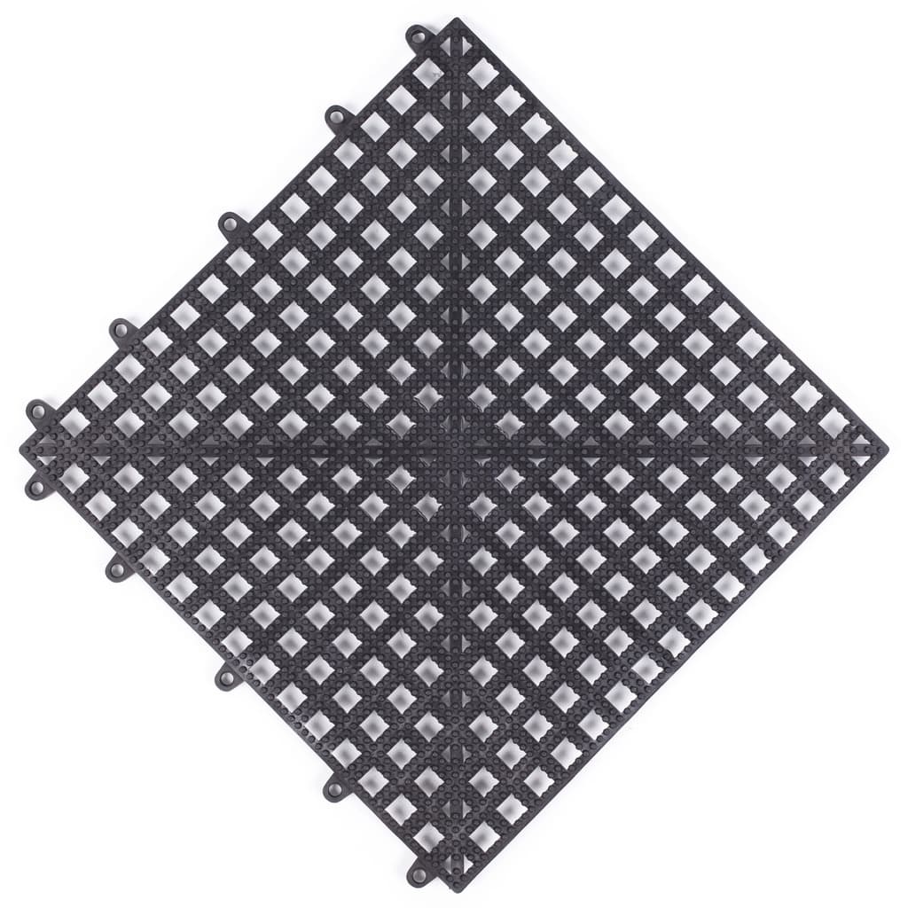 Tapete modular para box banheiro Vestiário 30x30cm Superfície Antiderrapante - Pvc Flex Preto