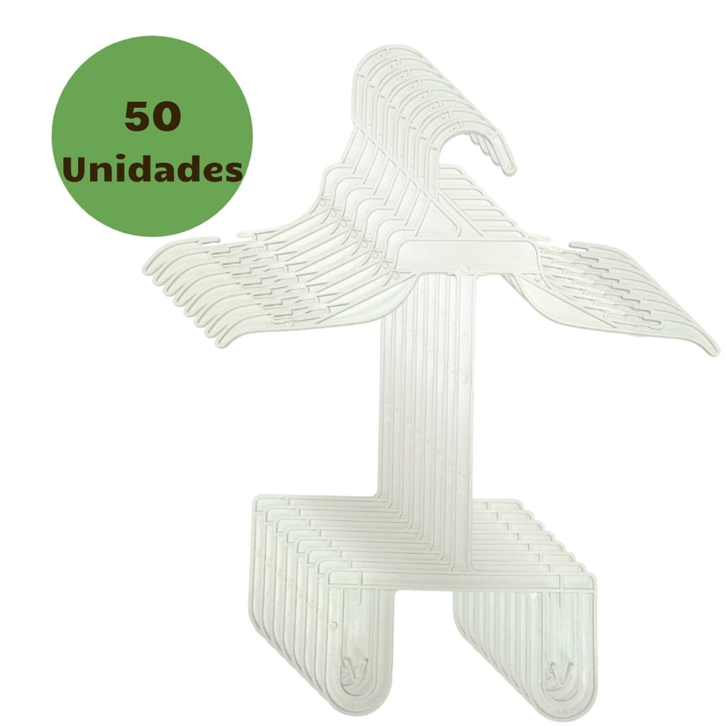 Cabide Com Adaptador Roupa Infantil Conjunto Bebê 50 Unidades