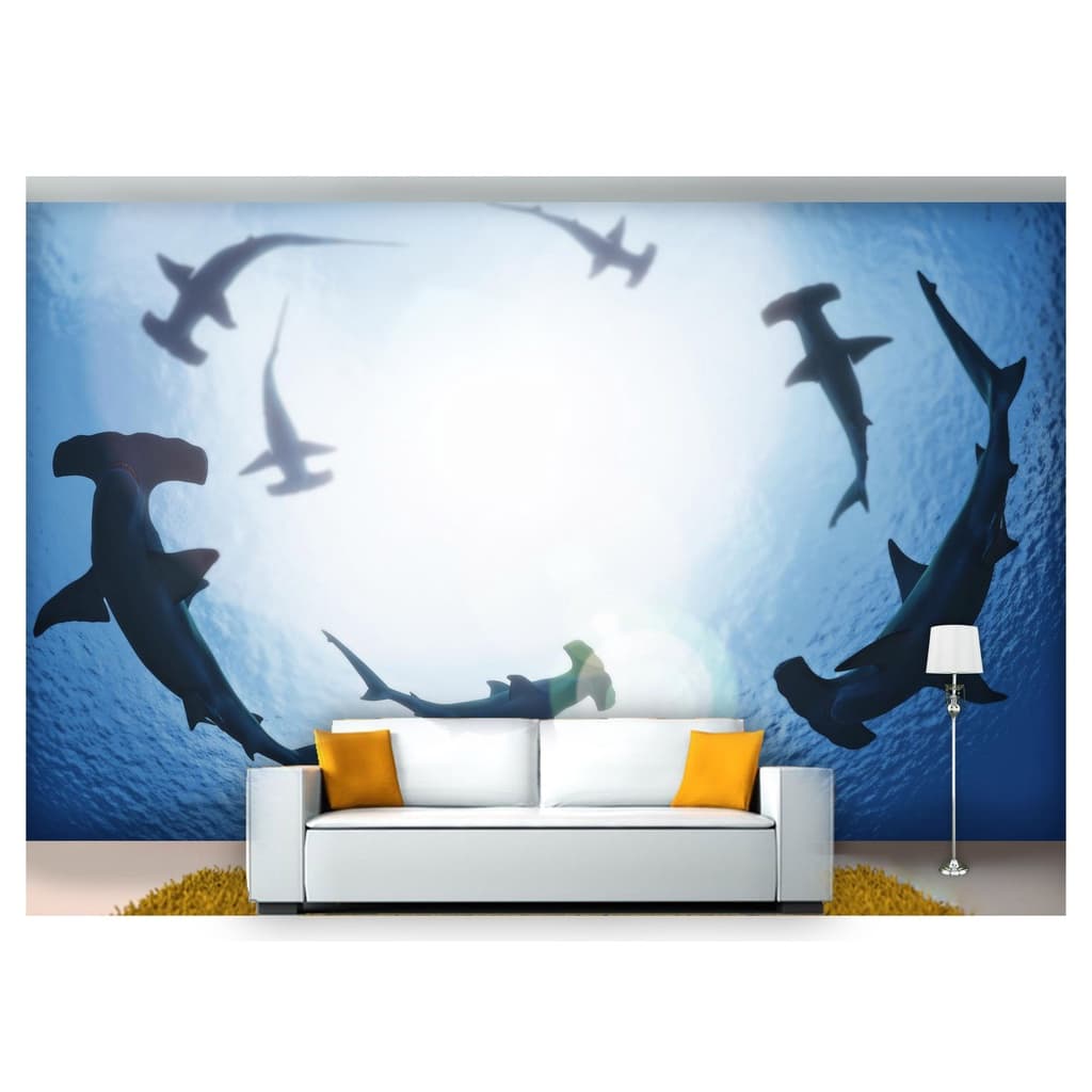 papel de parede Animais tubarões martelo 3D 7,5m² ANM251