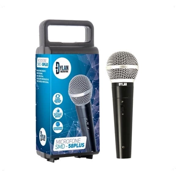Microfone Dinâmico Unidirecional De Mão Dylan Smd-58 Plus