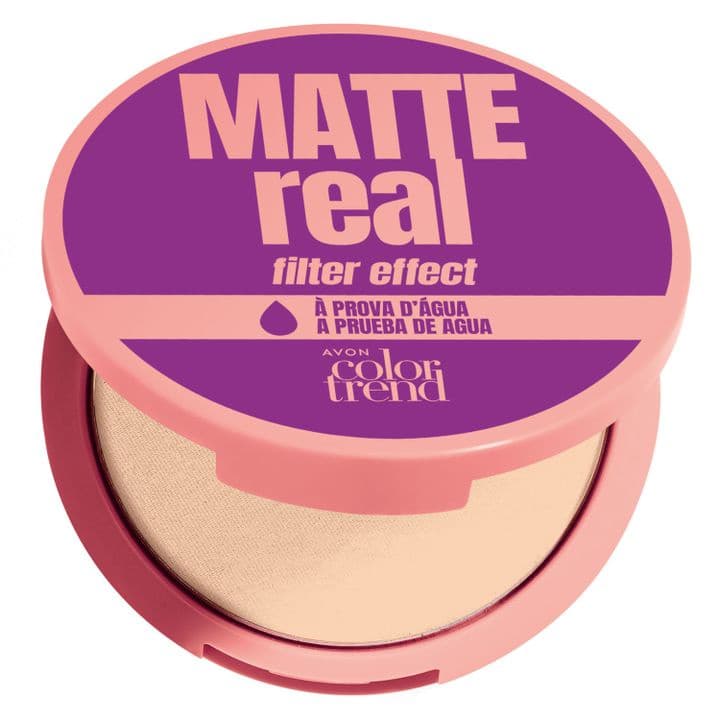Pó Compacto Facial à Prova D'Água Matte Real - avon