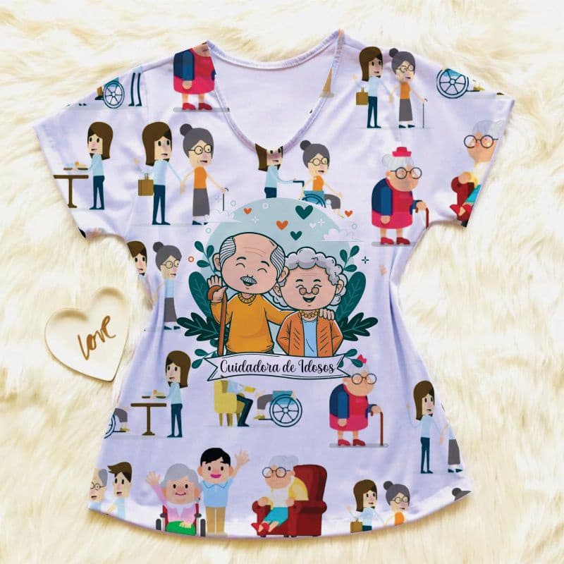 Camisa Profissão Cuidadora de Idosos Feminina