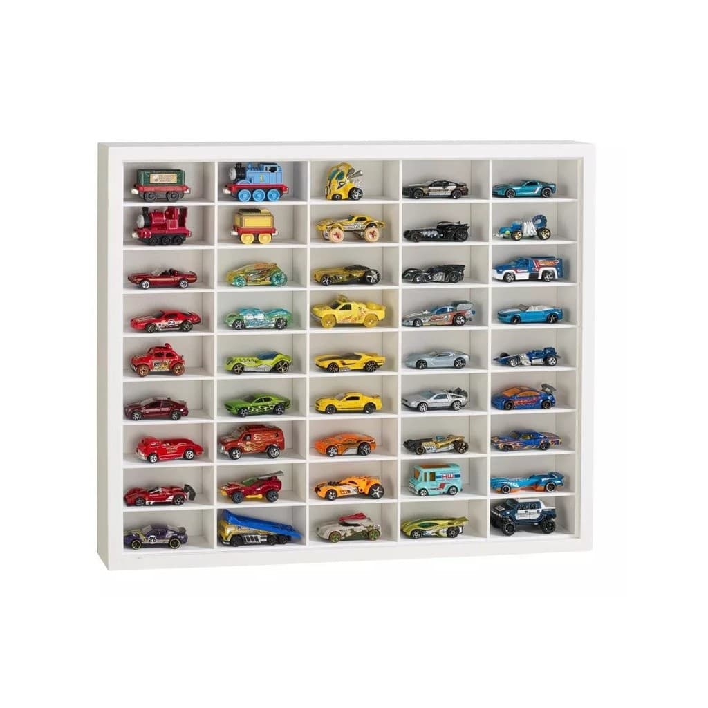 Estante Luxo Para 45 Hot Wheels Miniaturas Cor Branca P-01