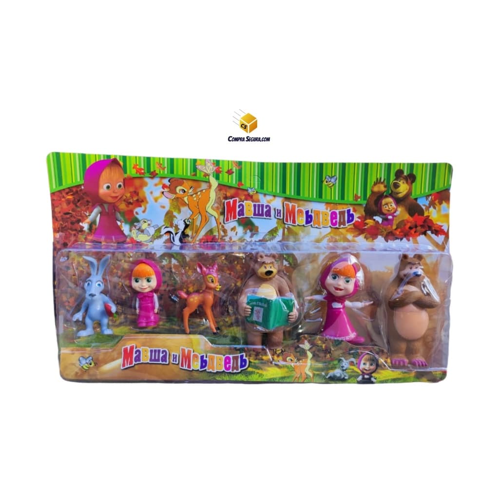 Masha e o urso - Kit brinquedo com 6 bonecos