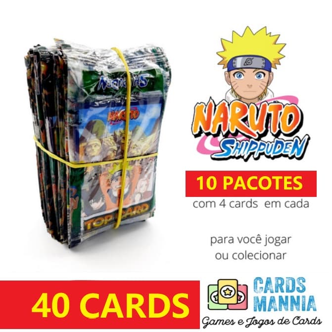Kit 40 Cards Naruto 10 Pacotes Barato Jogo Coleção Cartinhas