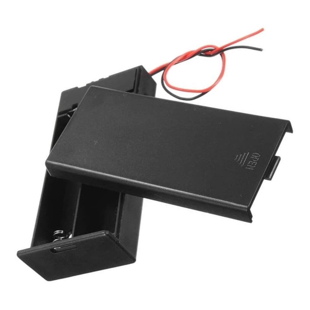 Suporte Case Porta 2 Pilhas Baterias 18650 Com Chave Interruptor Liga Desliga para Projeto Arduino Robotica Eletrônica