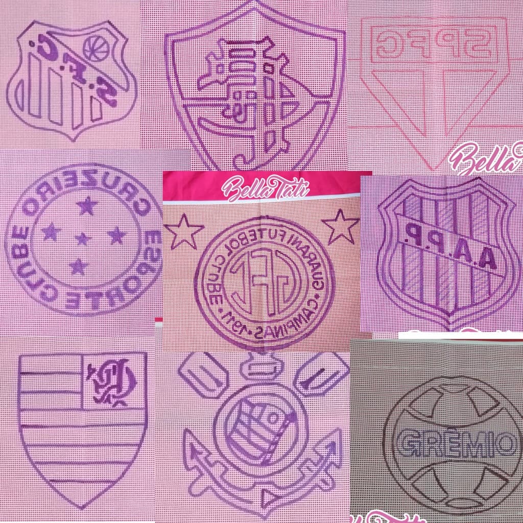 Talagarça Desenhada 50x70cm - Time de Futebol