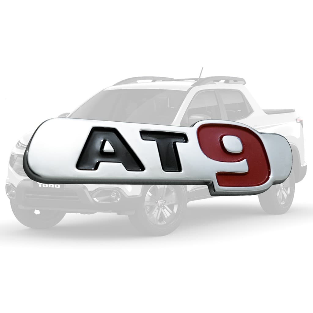 Emblema AT9 Cromada Original Fiat Toro 2017 à 2020