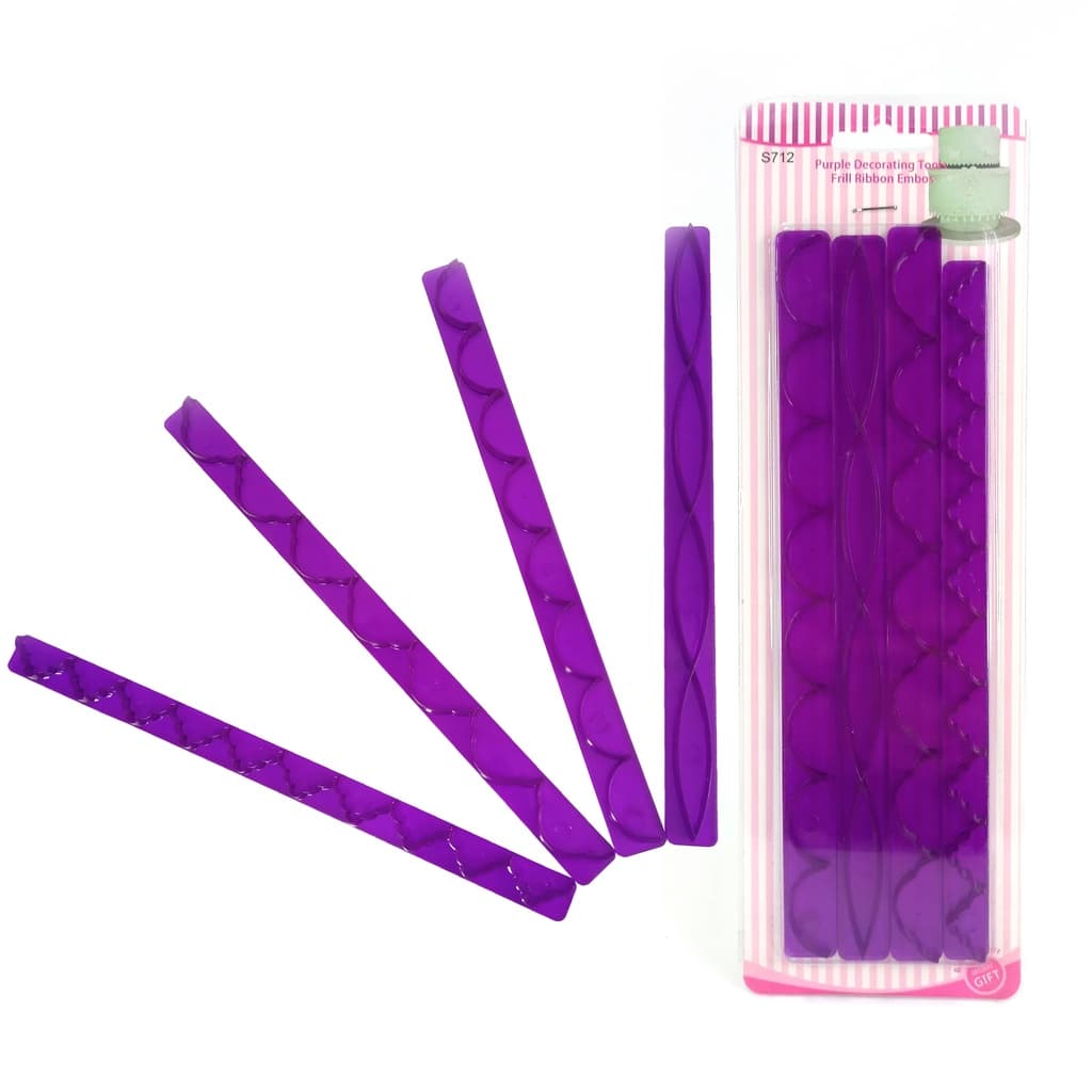 Kit 4 Réguas Marcadoras de Renda para Decoração em Bolos e Pasta Americanas - Confeitaria e Artesanato