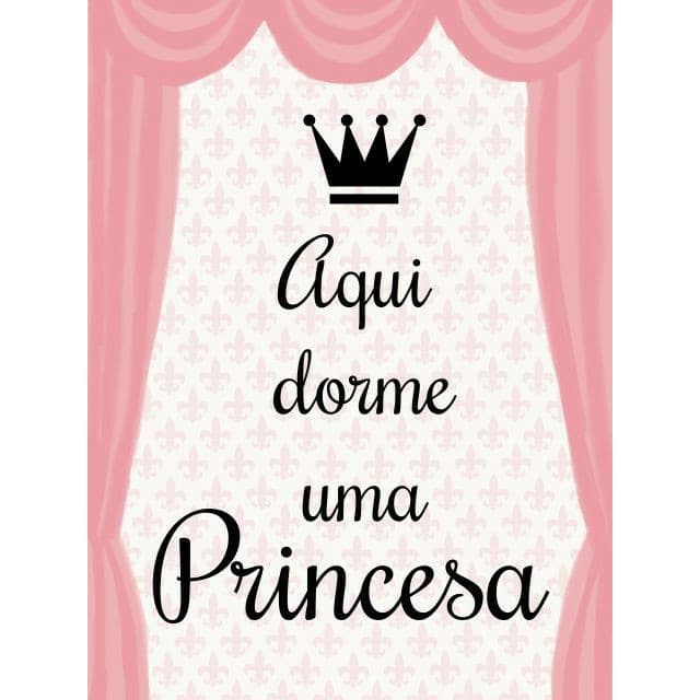 Placa Quadro Decorativo Infantil Bebe Menina 20x30 Aqui Dorme Uma Princesa escrita