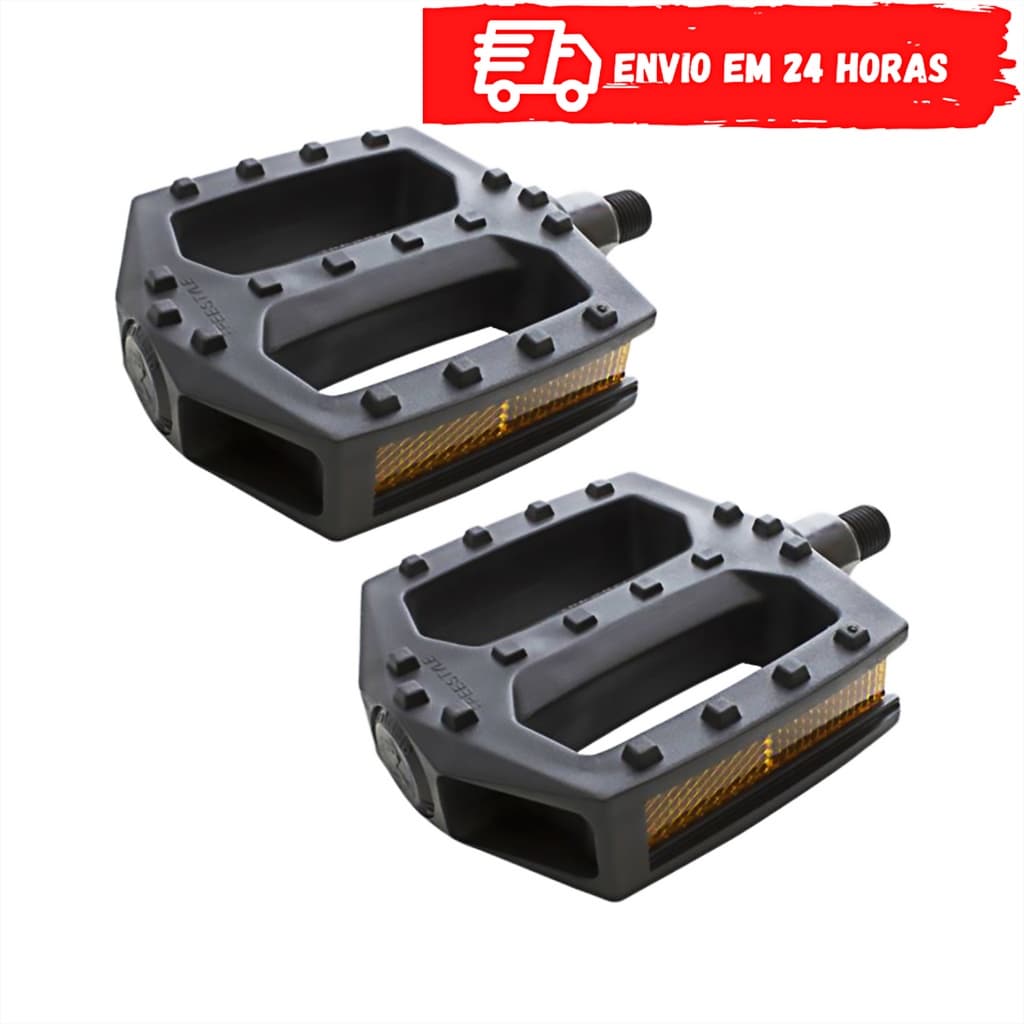 Pedal Bike Mtb Plataforma Nylon Metal Ciclo Rosca Fina 1/2 e Rosca Grossa 9/16 Bicicleta