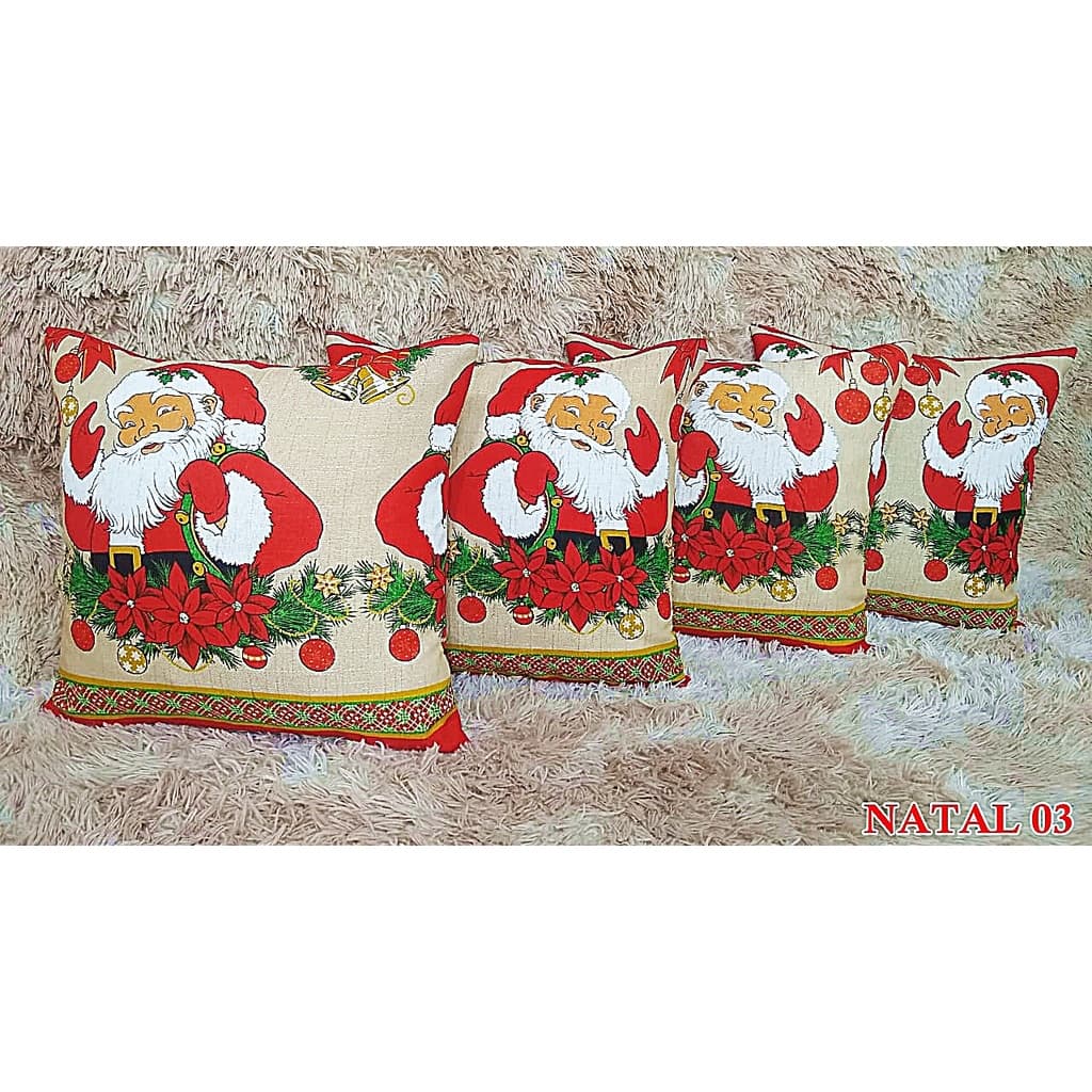 Kit C/ 4 Capas De Almofadas Natal Decorativas Natalina 44X44