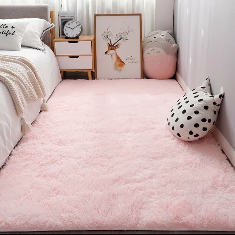 Tapete sala rosa bebe peludo shaggy felpudo 2,00x1,40 Promoção