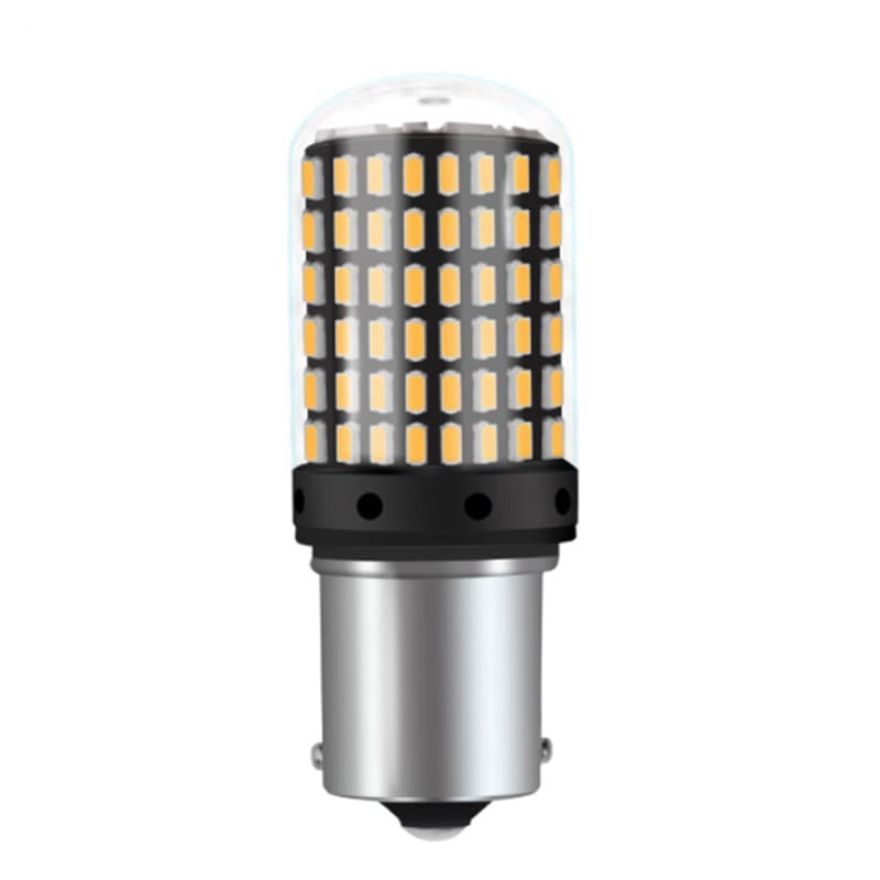2pçs Lâmpada Led Canbus Ba15S T20 7440 1156 144 Chip 3014 6000k 12v-24v