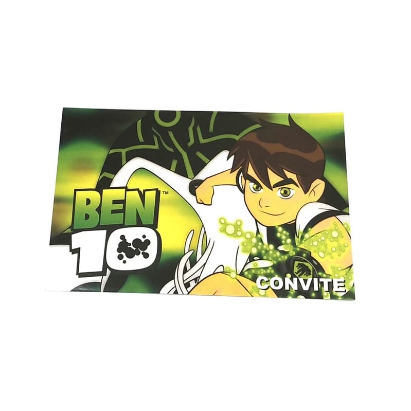 Convite Aniversário Festa BEN 10, Convite Ben10- 8 unidades