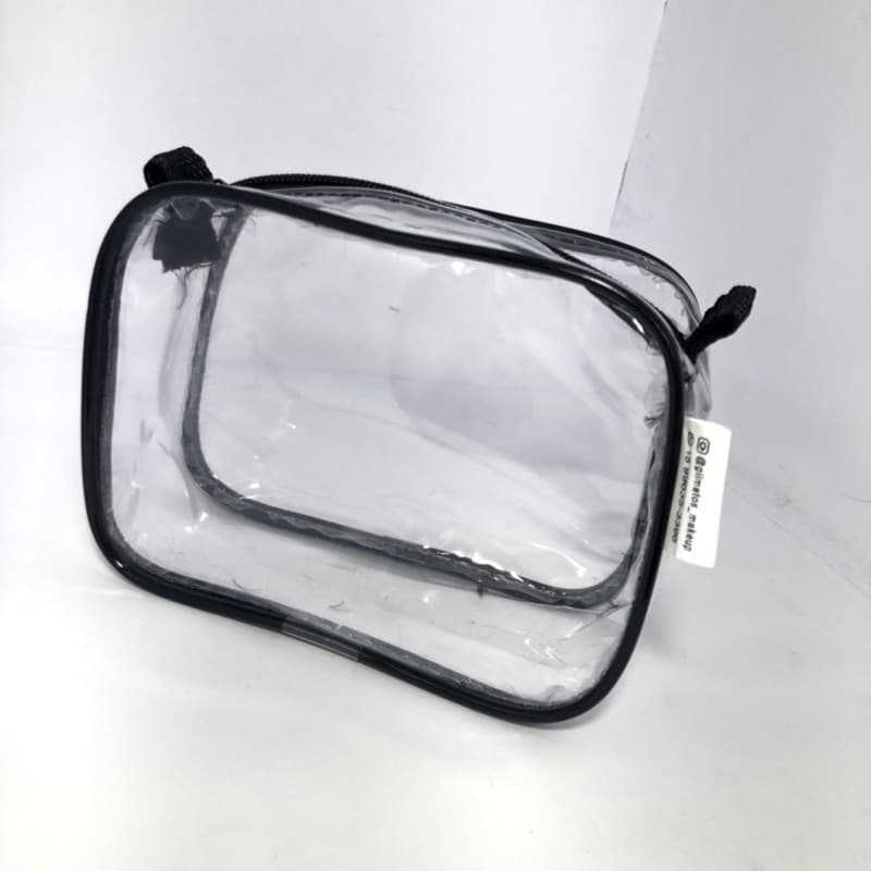 MINI necessaire transparente e PRETA 15x12 para viagem - maquiagem - masculina - maternidade - esmalte - multiuso