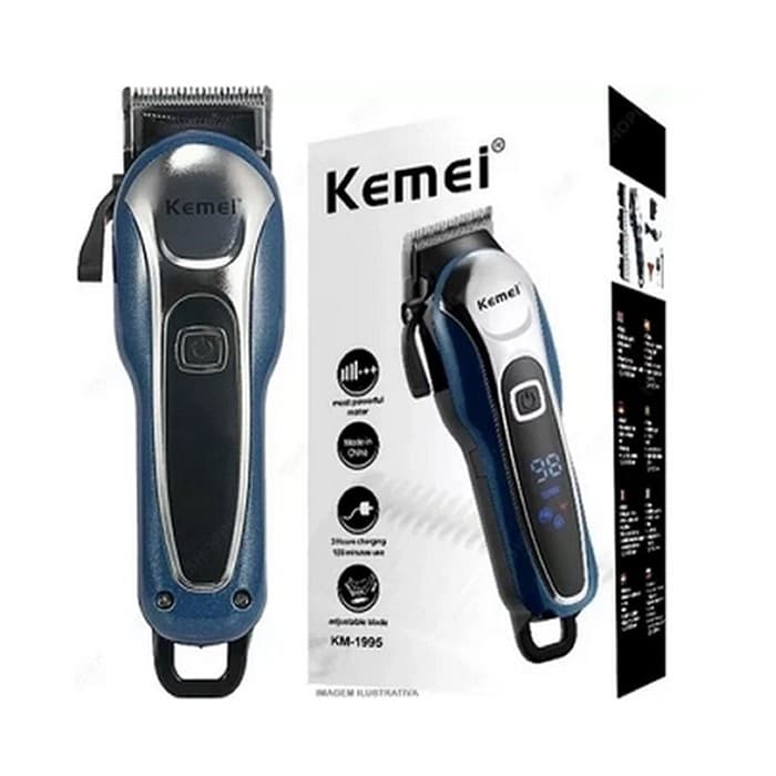 Máquina De Corte Cabelo Barba Kemei Km-1995 Sem Fio Bivolt