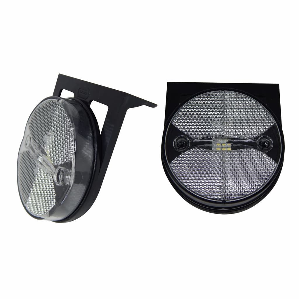 Kit 2 Luz Lanterna Lateral 3led Bivolt Carreta/caminhão Randon 85mm Cristal