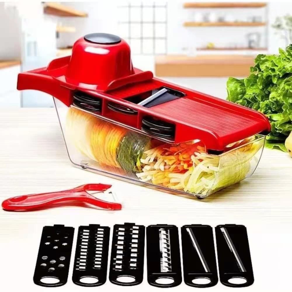 Mandoline Profissional Slicer Aço Inox 6 Em 1 Fatiador Cortador Ralador De Legumes Verduras Frutas Alimentos Cozinha
