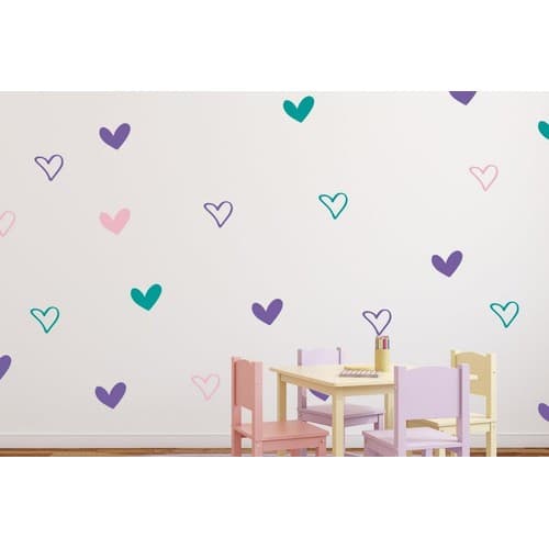Adesivo De Parede Coração 100 Unidades 8cm Decorativo Quarto Infantil Decoração Romântico