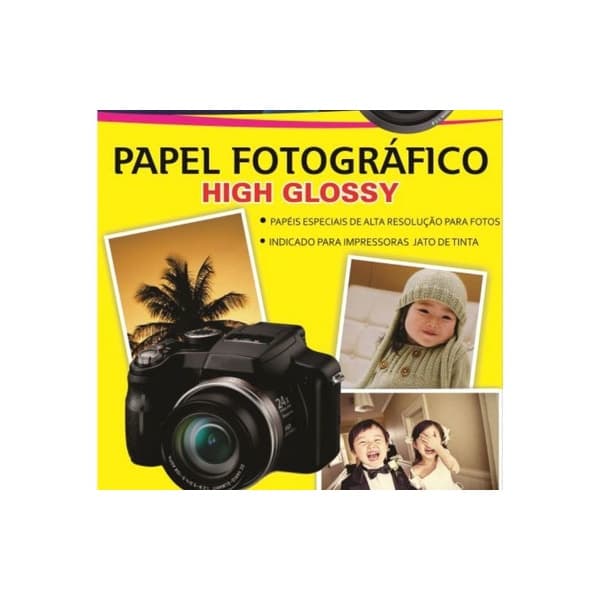 Pacote Papel Fotográfico c/25 folhas - A4 High Glossy 180g Resistente a Água Premium Offpaper