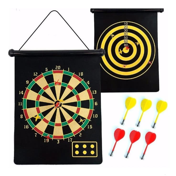 Jogo De Dardos Magnético 46x35cm Alvo Profissional 6 Dardos