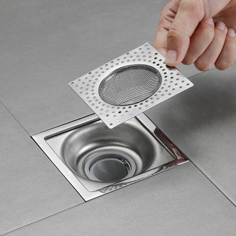 Filtro De Drenagem De Aço Inoxidável Para Cozinha/Banheiro/Piso/Antibloquedamento Quadrado/Acessório Ralo De Pia Da