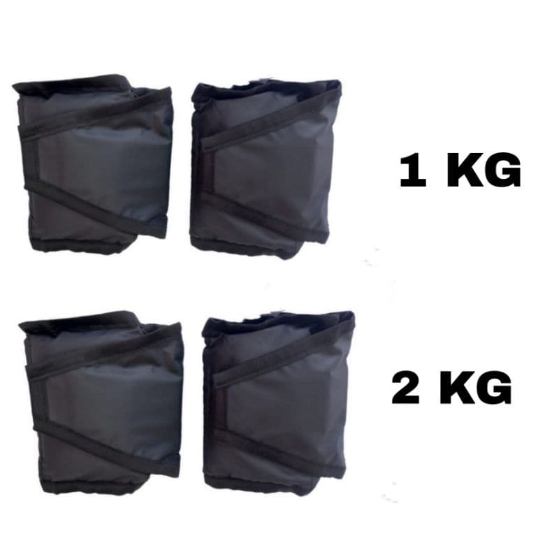 Kit Combo Treino Fisioterapia Par Caneleira Tornozeleira 1 Kg + 2 Kg