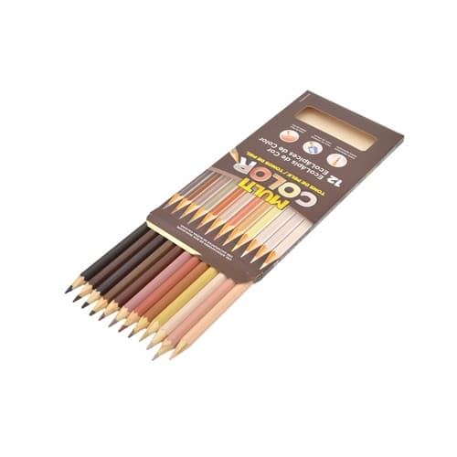 Lápis de cor Multicolor 12 cores tons de pele