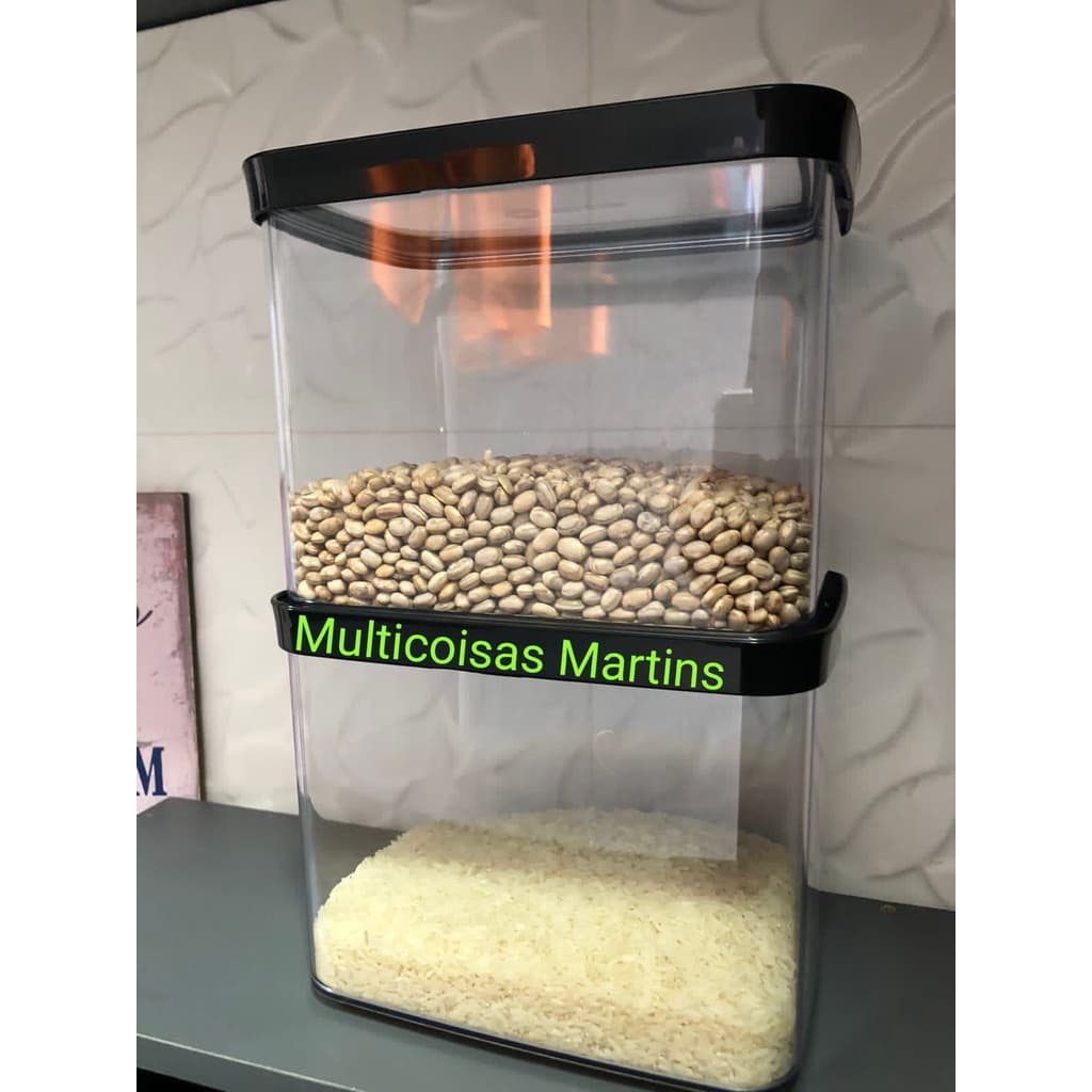 Potes Herméticos para Mantimentos Acrílico kit cozinha com 2 potes de 4l lançamento para sua cozinha organizada