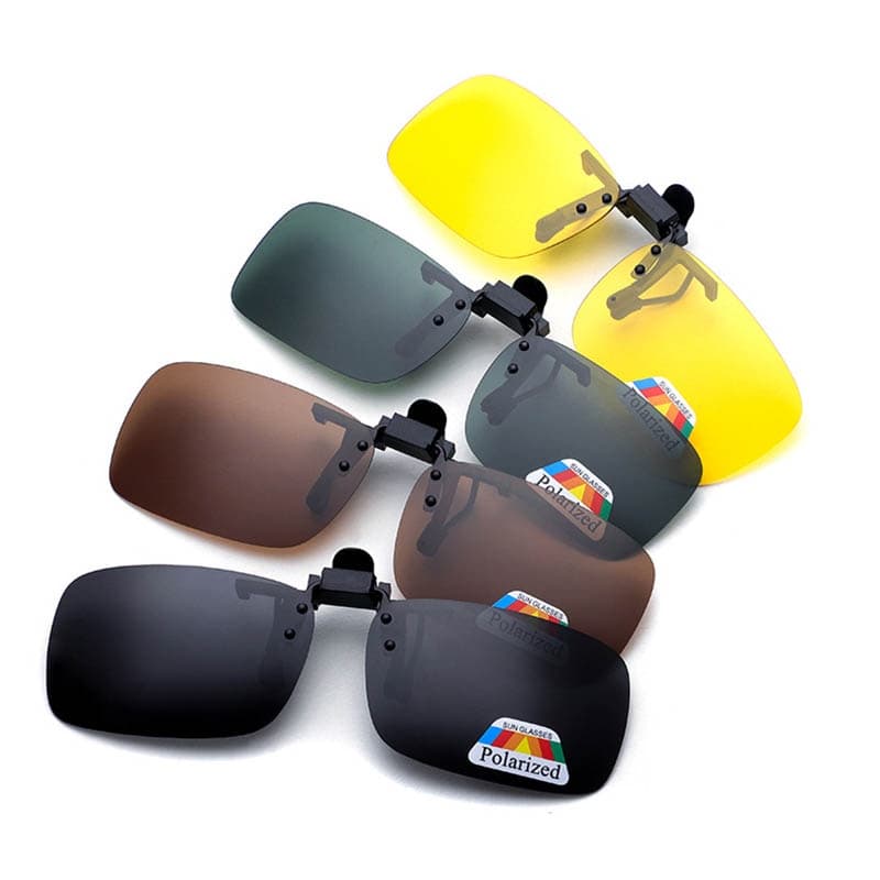 Lente retrátil de visão noturna diurna polarizada Óculos de direção UV400 Óculos de sol unissex com clip