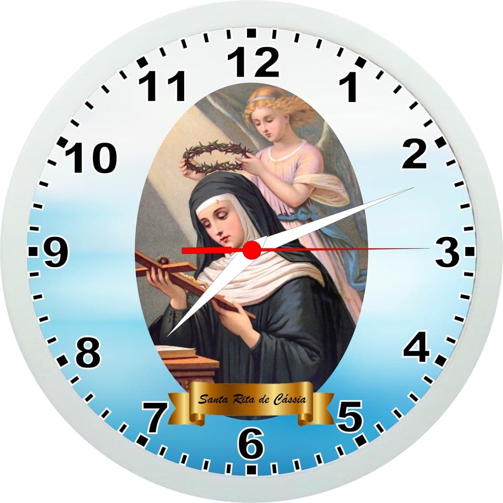Relógio De Parede Santa Rita De Cássia - Santos Católicos - 24cm
