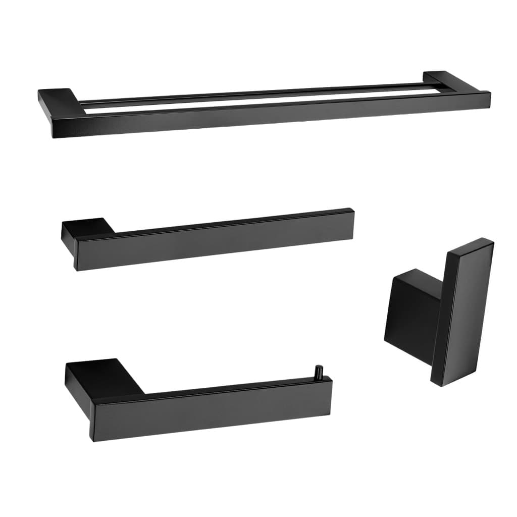 Kit Acessório Banheiro Inox Ville  preto fosco