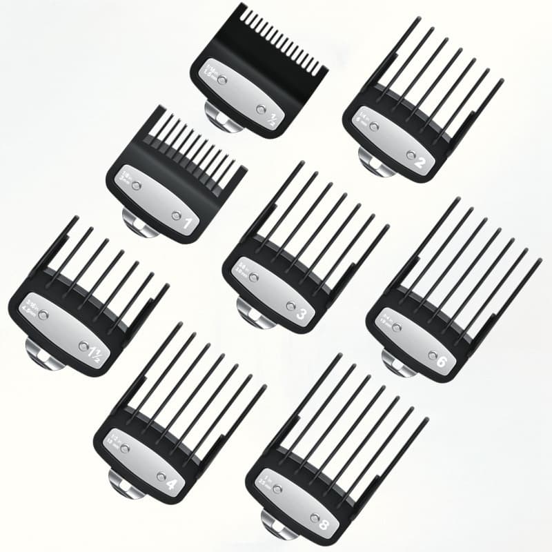 Pente Profissional 8 Pcs Limite De Cortador De Cabelo 1,5 4,5mm Guia De Corte Fixação De Barbeiro Pentes De Substituição Serve Wahl Andis Babyliss