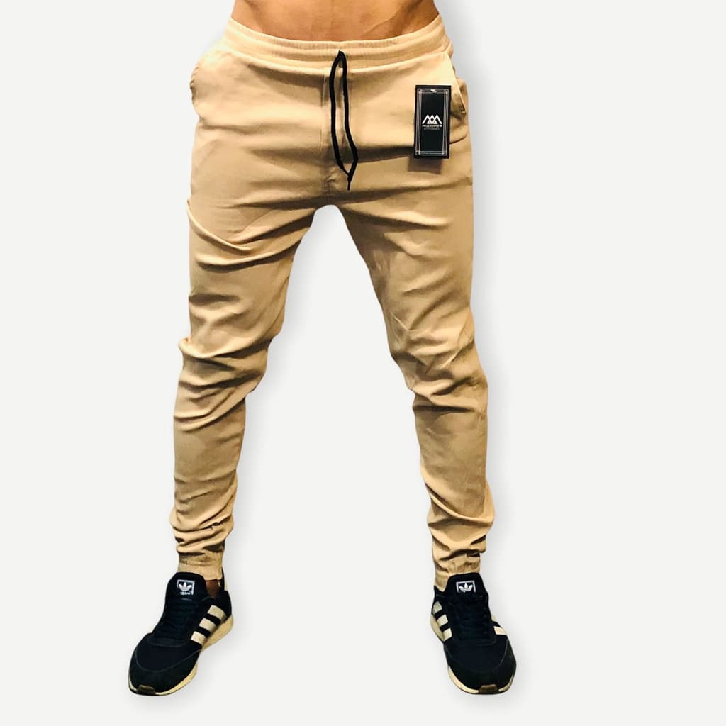 calça jogger masculina bege preta branca jeans fake entre outras cores com envio imediado tecido bengaline premium frete gratis