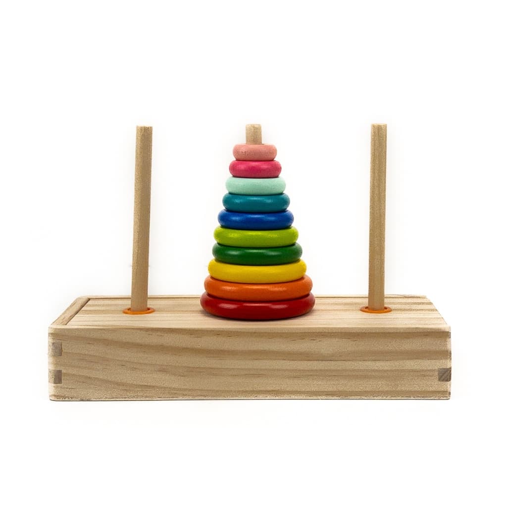 Torre de Hanói Desmontável - Brinquedo Educativo Desafio a Pensar Montessori