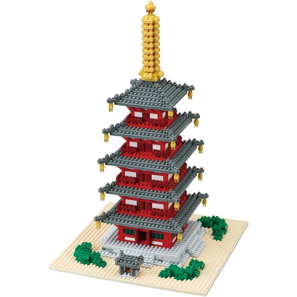 Diretamente do Japão, Nanoblock Pagode de Cinco Andares Edição Deluxe NB-031
