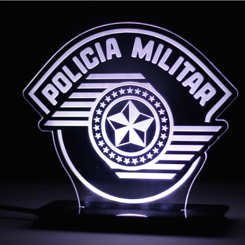 Luminária de Acrílico Polícia Militar - Elood