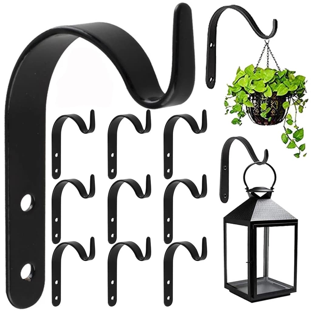 1 Conjunto Rústico Lanternas De Ferro Pendurado Ganchos De Parede Com Parafusos/Gardern Planta Pote/Wall Mounted Armazenamento De Suspensão Metal Do Vintage Para Decoração De Casa