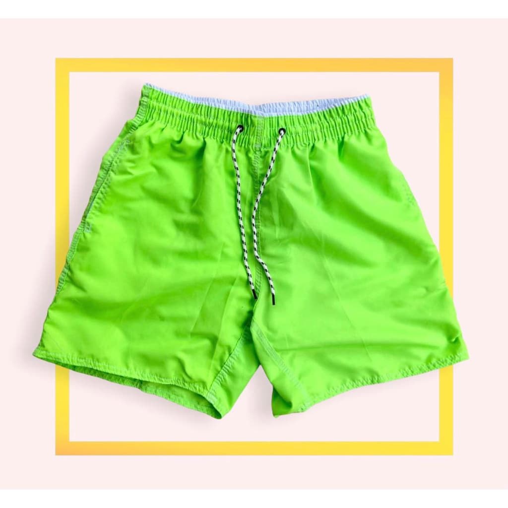 Short Masculino Neon Mauricinho Praia Moda Neymar Tactel Neon Bermudas Verão 2023