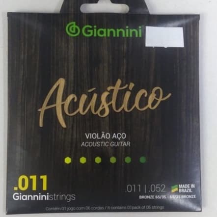 Encordoamento Violão Aço 0.11 Giannini Acústico