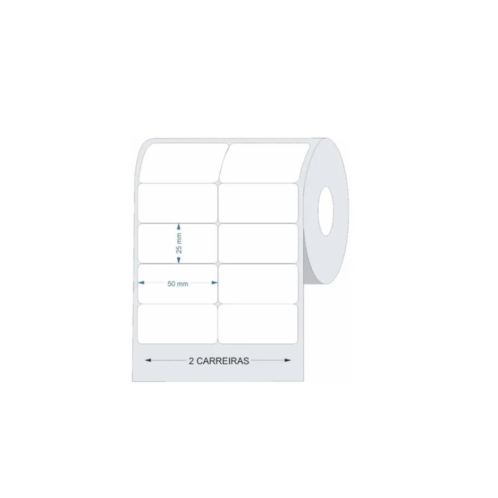 Etiqueta Couche Adesiva 50x25 (mm) 2 Colunas Branca