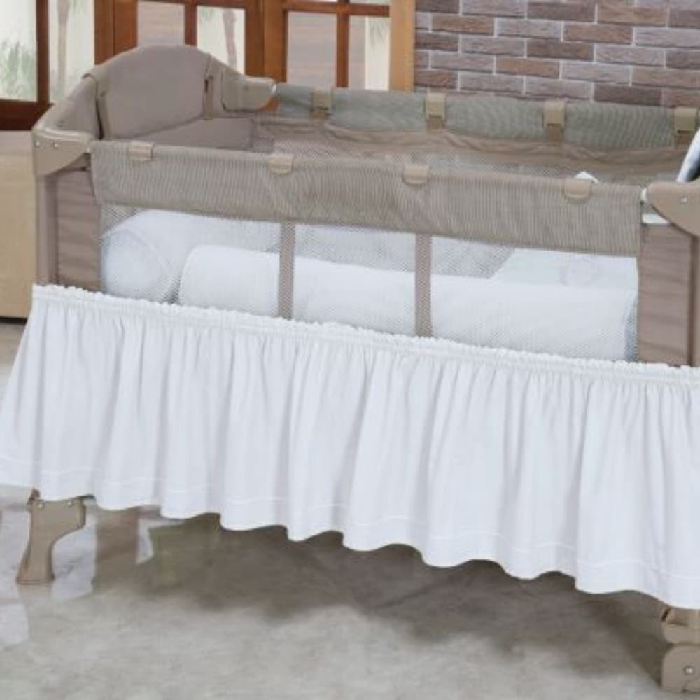 Saia Elasticada para Berço Desmontável Várias Cores Berço Chiqueirinho Cercadinho Desmontável Camping Menina Menino