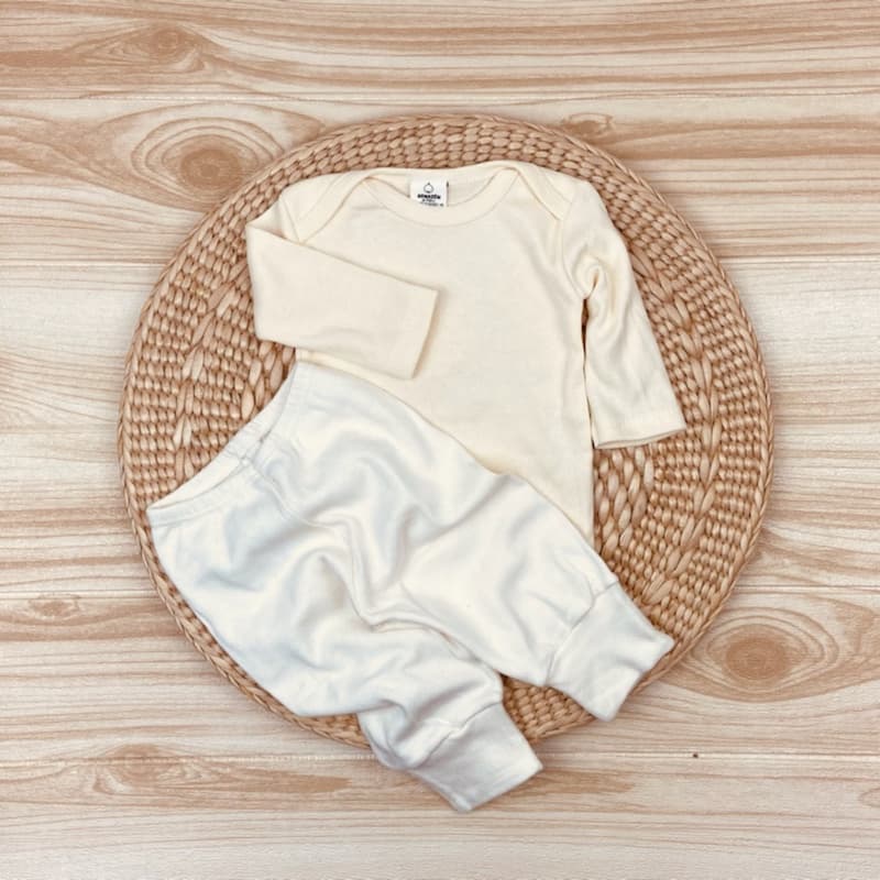 Conjunto Body Bebê Liso Longo  em Algodão 100% Não Transparente Malha Macia e Confortável Off White