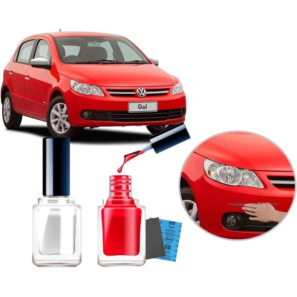 Tinta Tira Risco Automotivo Cor Carro Vw Gol 2010 2011 2012 2013 2014 2015 2016 2017 2018 2019 2020 Vermelho Flash